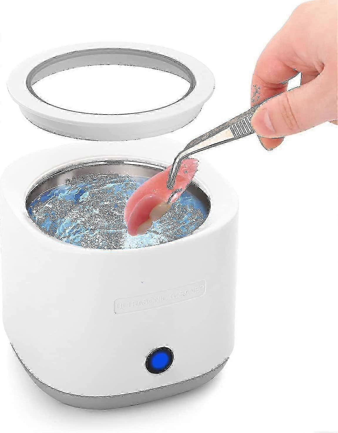 Ultrasonic Cleaner Device for Dentures Retainers Aligners Mouth Guards Whitening Trays