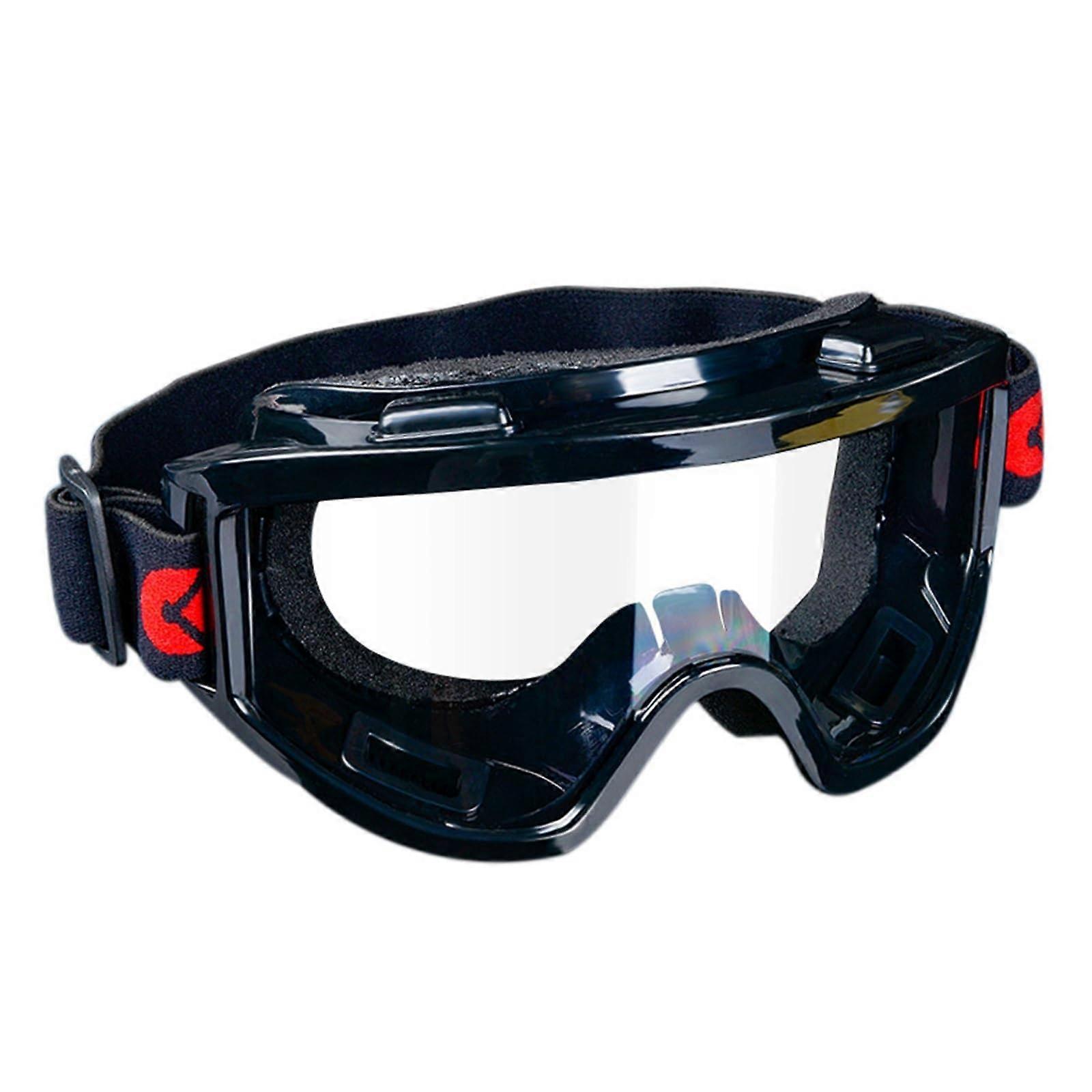 Scratch-Resistant Motorcycle Goggles Dual-Layer Anti-Fog Motocross Protective Eyewear Grey Lenses