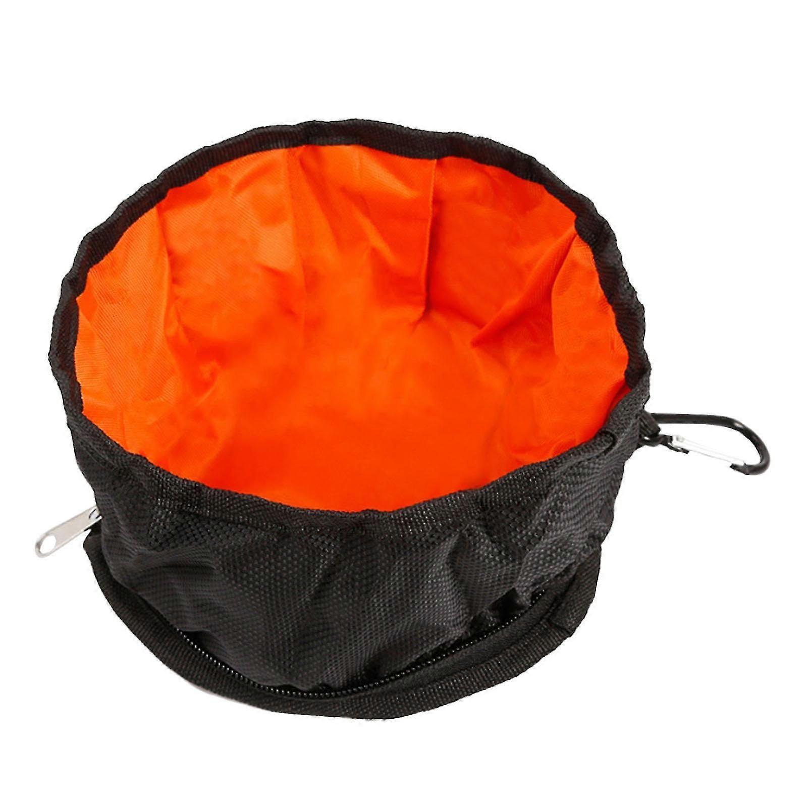 Összecsukható kutya utazótál vízálló, nagy átmérőjű, könnyű, összecsukható vizes tál, kutya kampóval macskáknak kültéri szürke