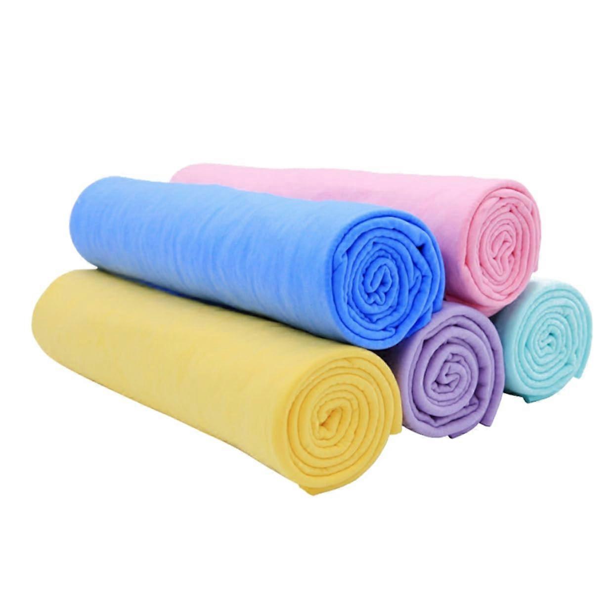 5Pcs PVA Bath Towels for Dogs and Cats, Super Absorbent Quick Drying Portable Towels in Random Colors, Machine Washable