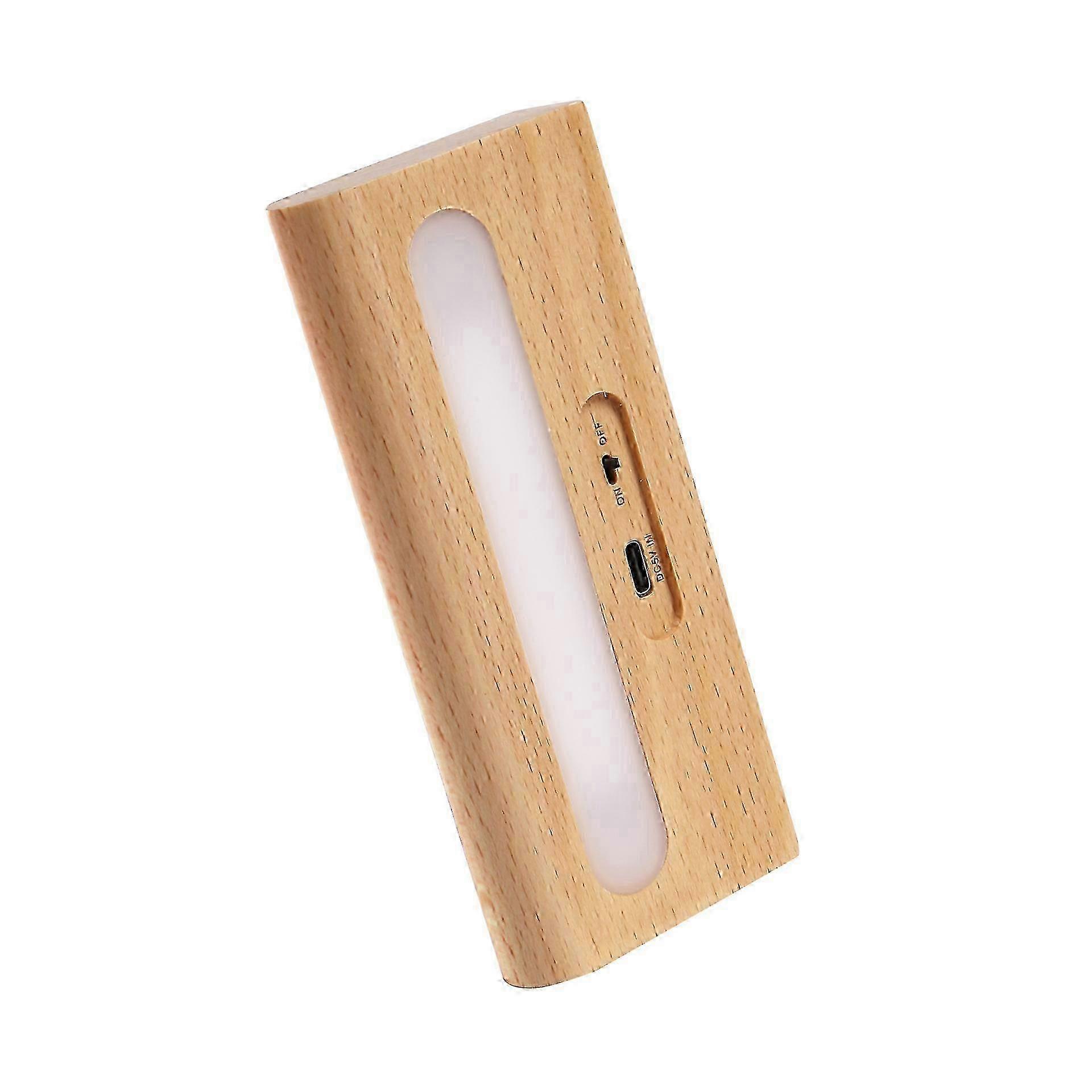 Lampada da parete con sensore magnetico in legno a LED solare per esterno - marrone chiaro