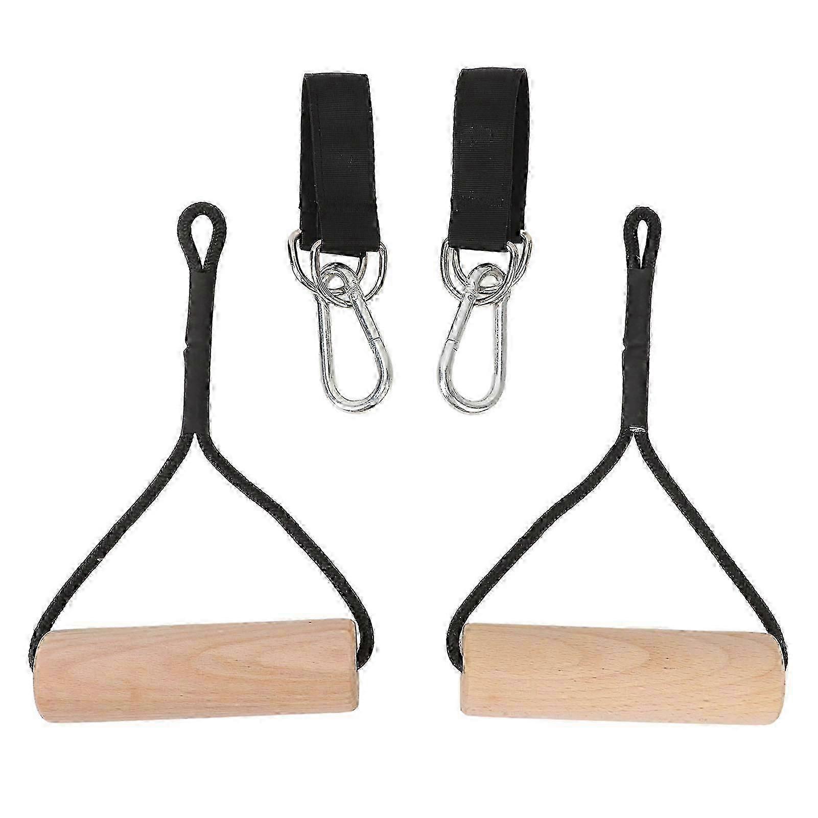 木製体操リングポータブルプルアップハンドルアームストレングストレーナー、屋外ホームジム用収納バッグ付き