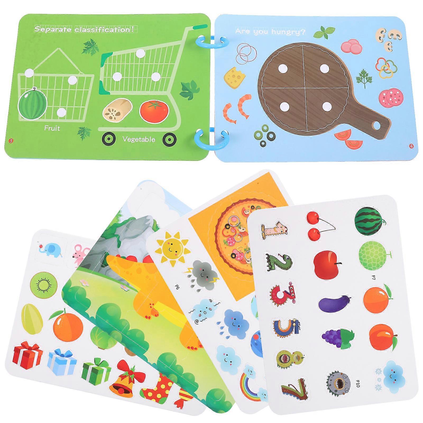 Kids Sticker Book for Children Home Learning Paper Assorted Color Observation 1Pack