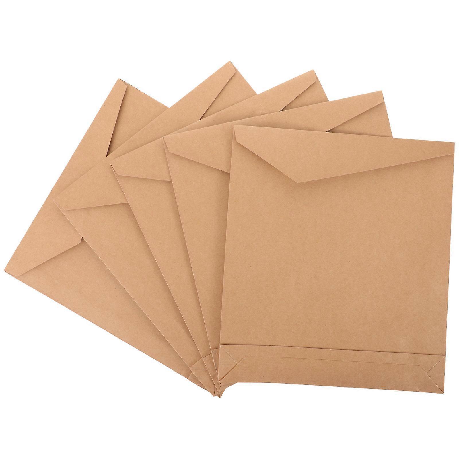 5pcs Paper Bags with Hook and Loop Fastener for Clothes, Files, School, Office, and Party Use