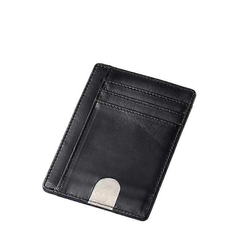 Slim Wallet for Men with RFID Protection Black Credit Card Holder Small Size