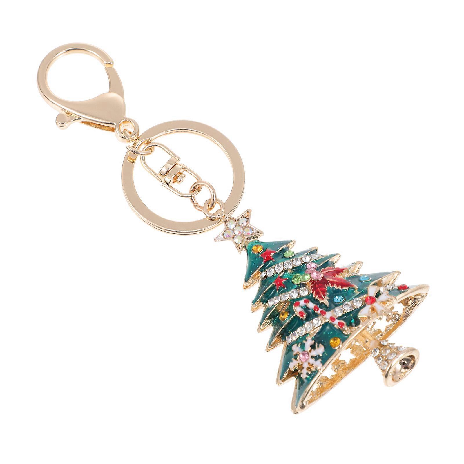 Keychain Accessories Imitation Rhinestone Drop Oiler Key Chain Green Zinc Alloy Decorative 1Pc