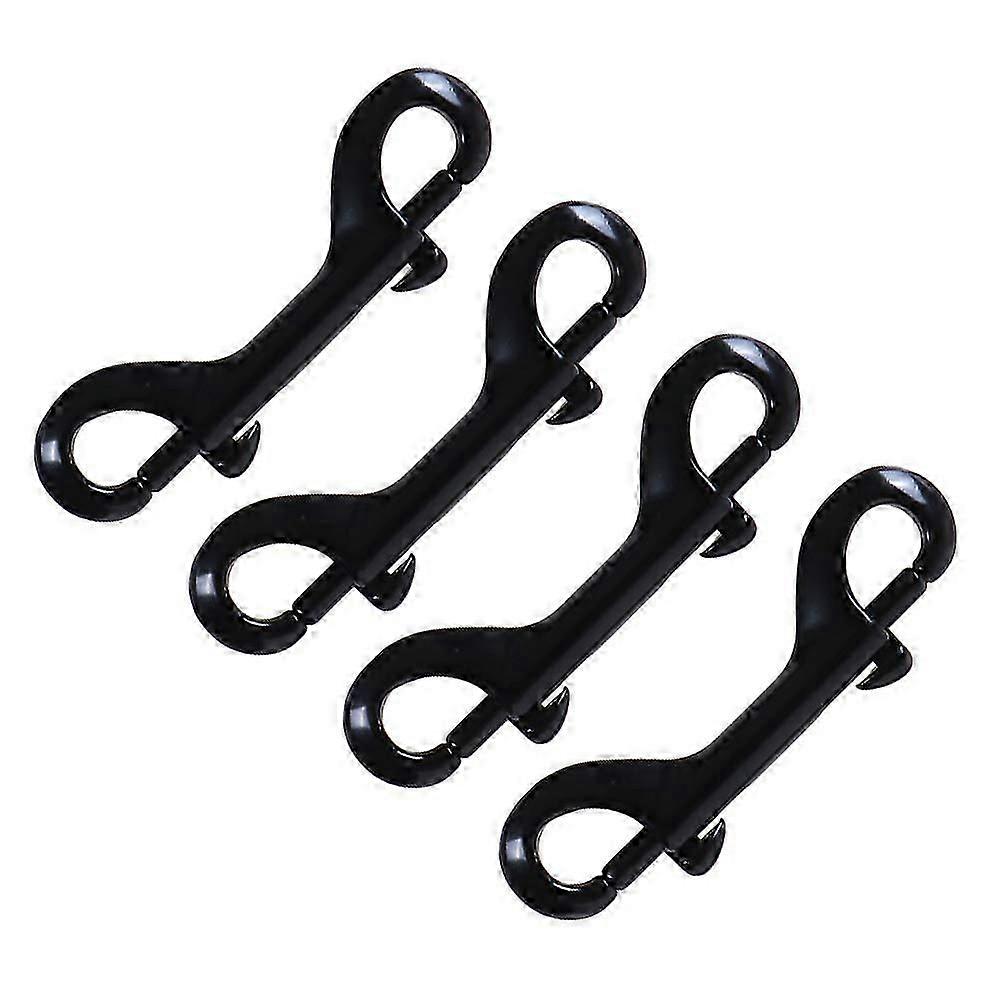 Double Ended Bolt Karabijn Haken Double End Heavy Duty Trigger Snaps Lobster Clasp Snap Hook Bolt Snaps Fastener Clip - Zwart 4 stuks