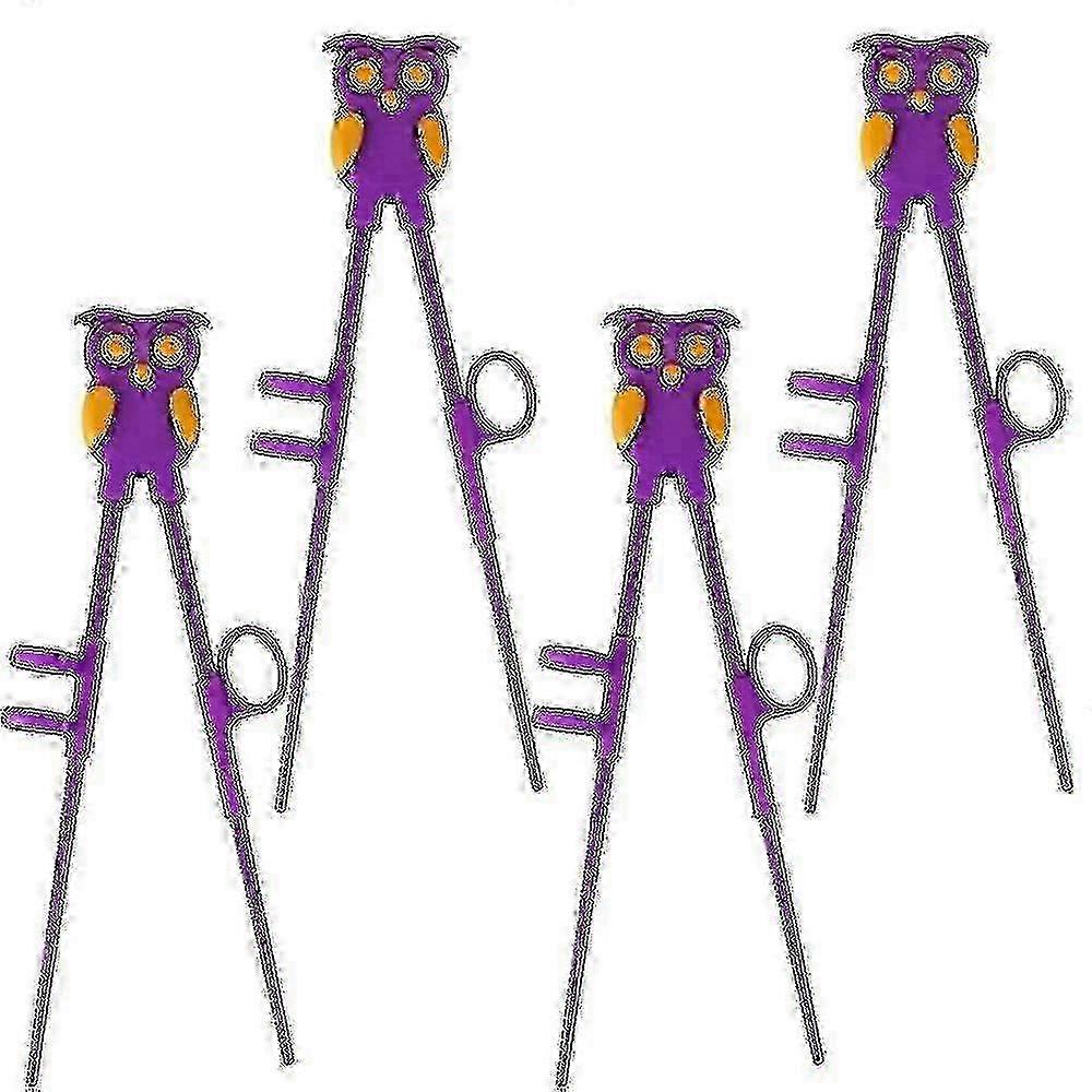 4 Pcs Kids Training Chopsticks with Fun Animal Designs for Beginners - Easy to Use Children's Chopstick Helpers