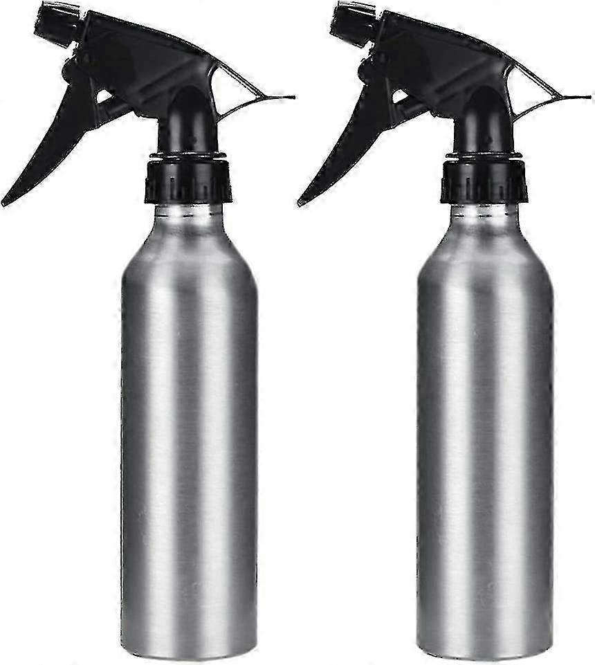 2 stk tomme sprayflasker i aluminiumslegering med utløser for vann, 50 ml - perfekt for gaver og påfyllbar bruk