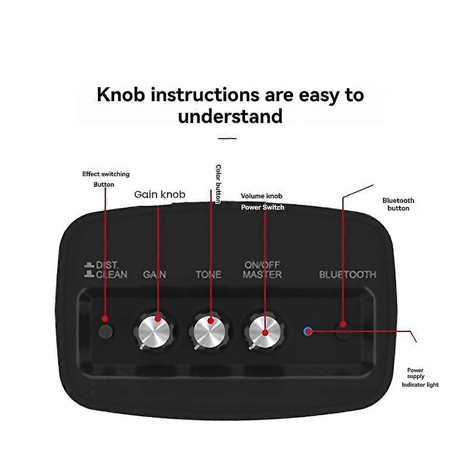 For Aroma Guitar Amplifier With Bluetooth Clean Overdrive Channels Blue
