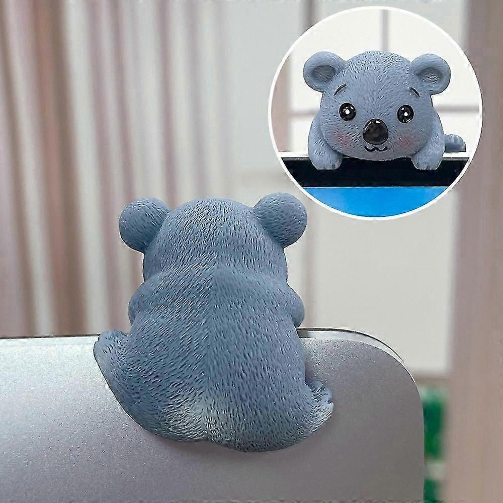Creative Desktop Screen Monitor Decoration Cute Animal Figurine Ornament for Computer TV Display