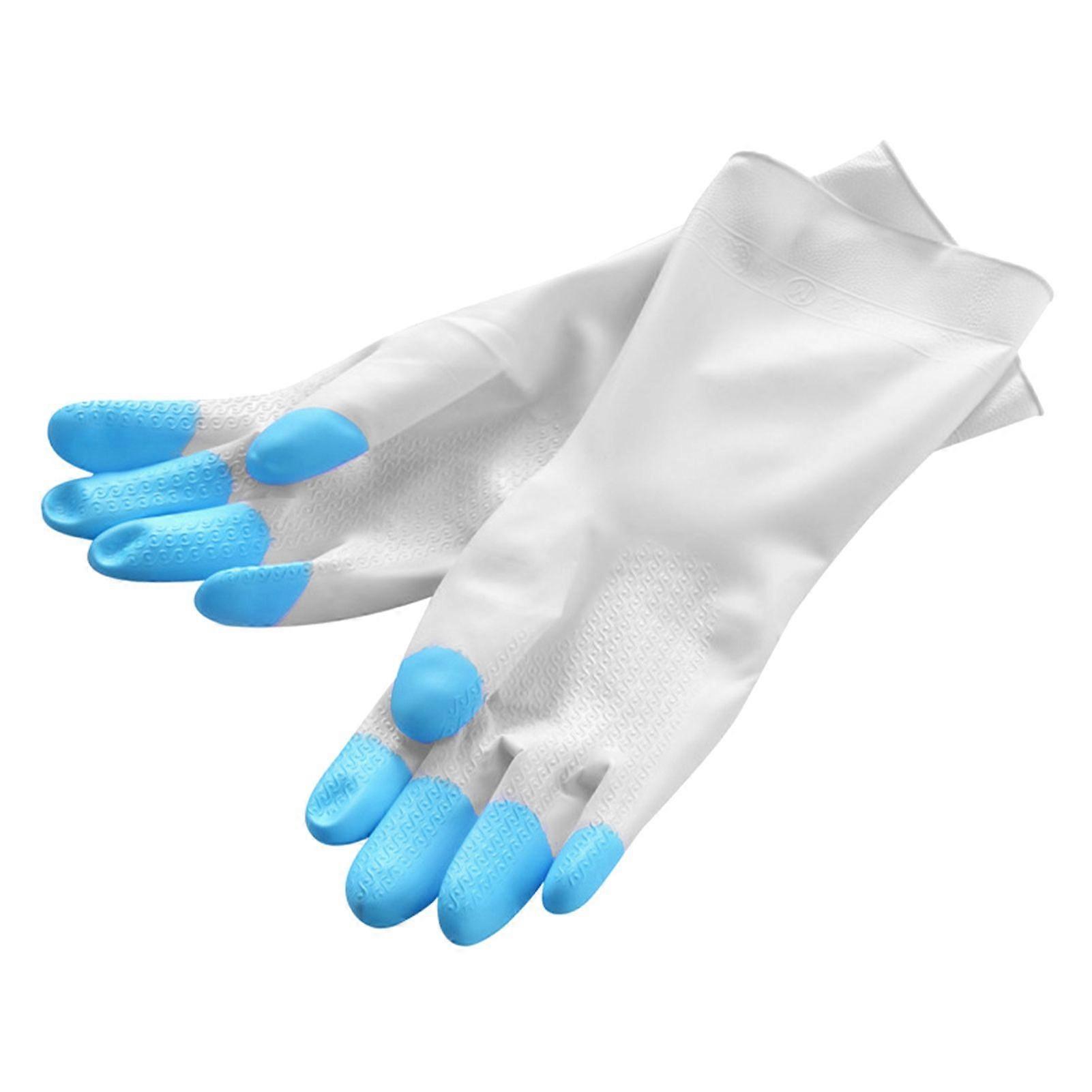 PVC Household Gloves Cleaning Anti Slip Multi Functional Ergonomic Waterproof Dishwashing Gloves Blue