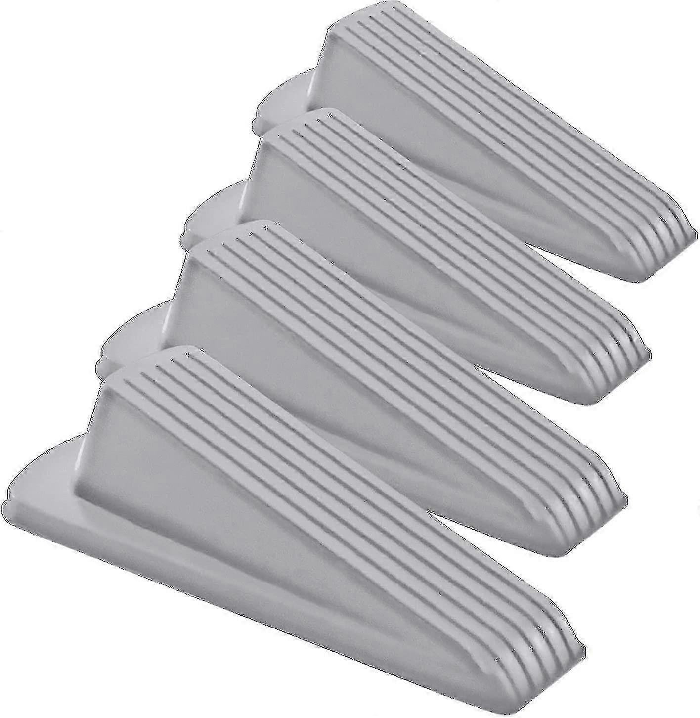 Classic Rubber Door Stopper Wedge , Multi Floor Door Stop (4 Pack)