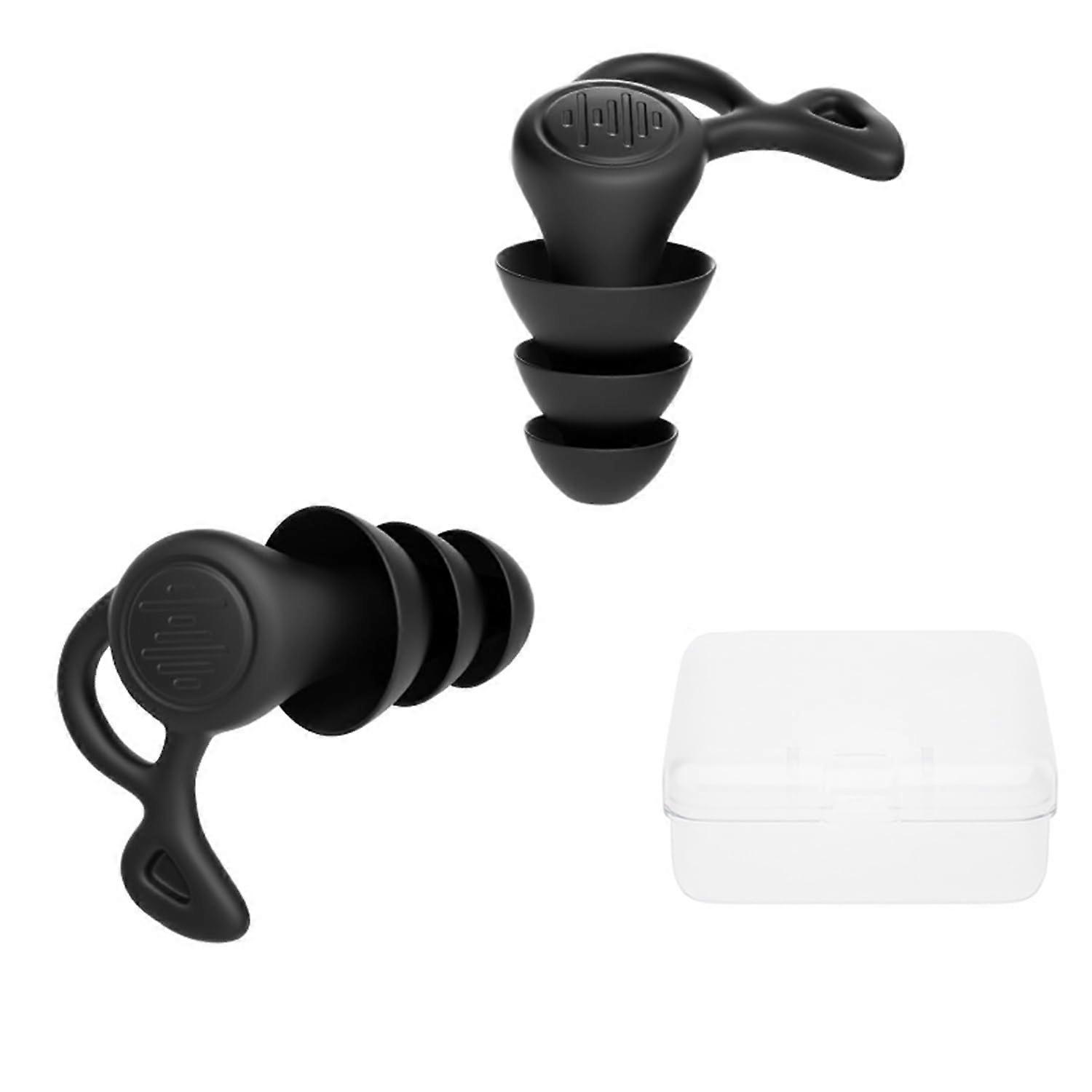 Soft Silicone Earplugs, NoiseReduction Ear Plugs For Snoring, Reusable Hearing Protection, Travel And Work, Black
