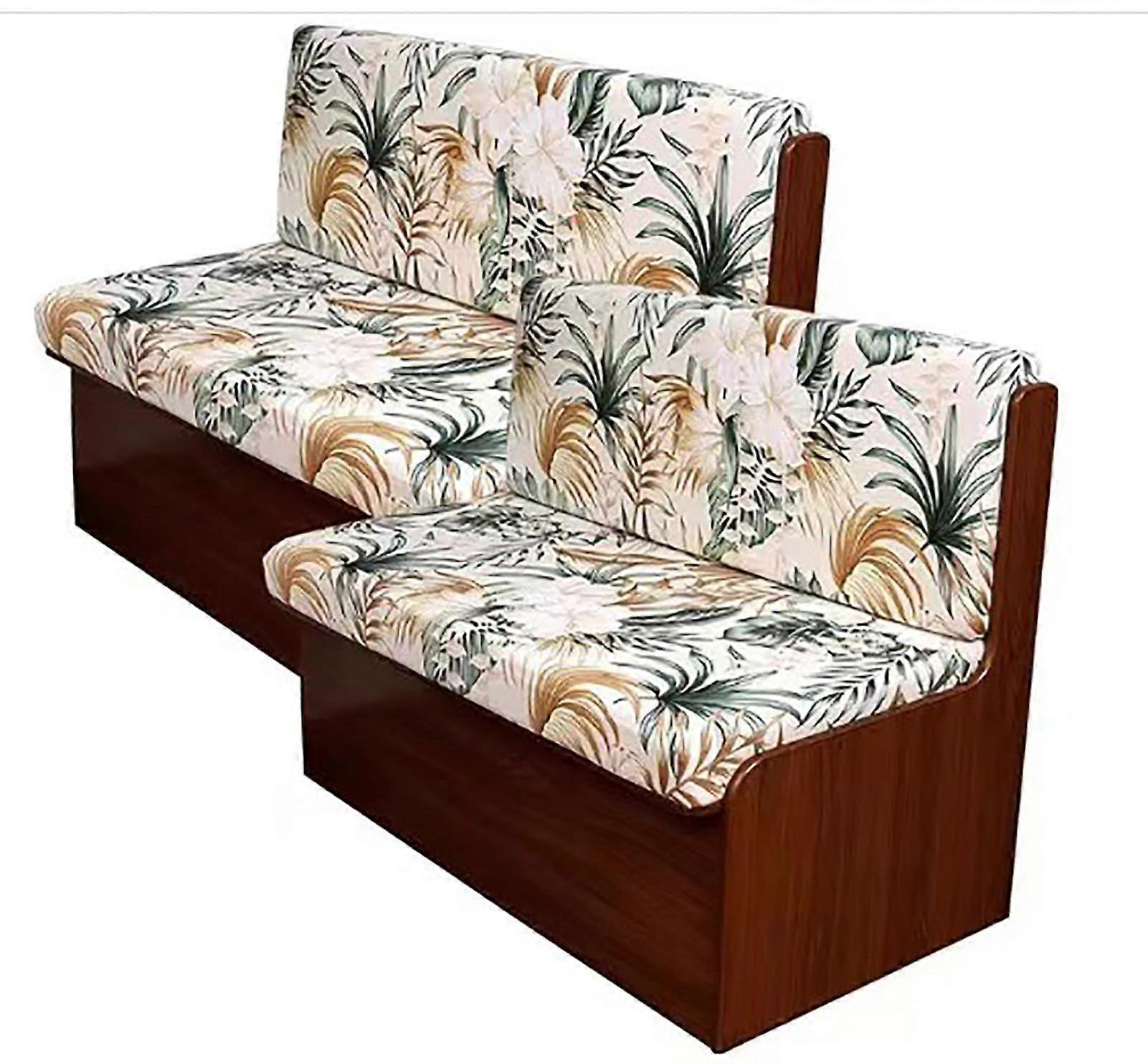 Camper Cushion Covers RV Dinette Cushions Caravan Seat Covers Floral Print With Elastic Edge For 2 Person Seat