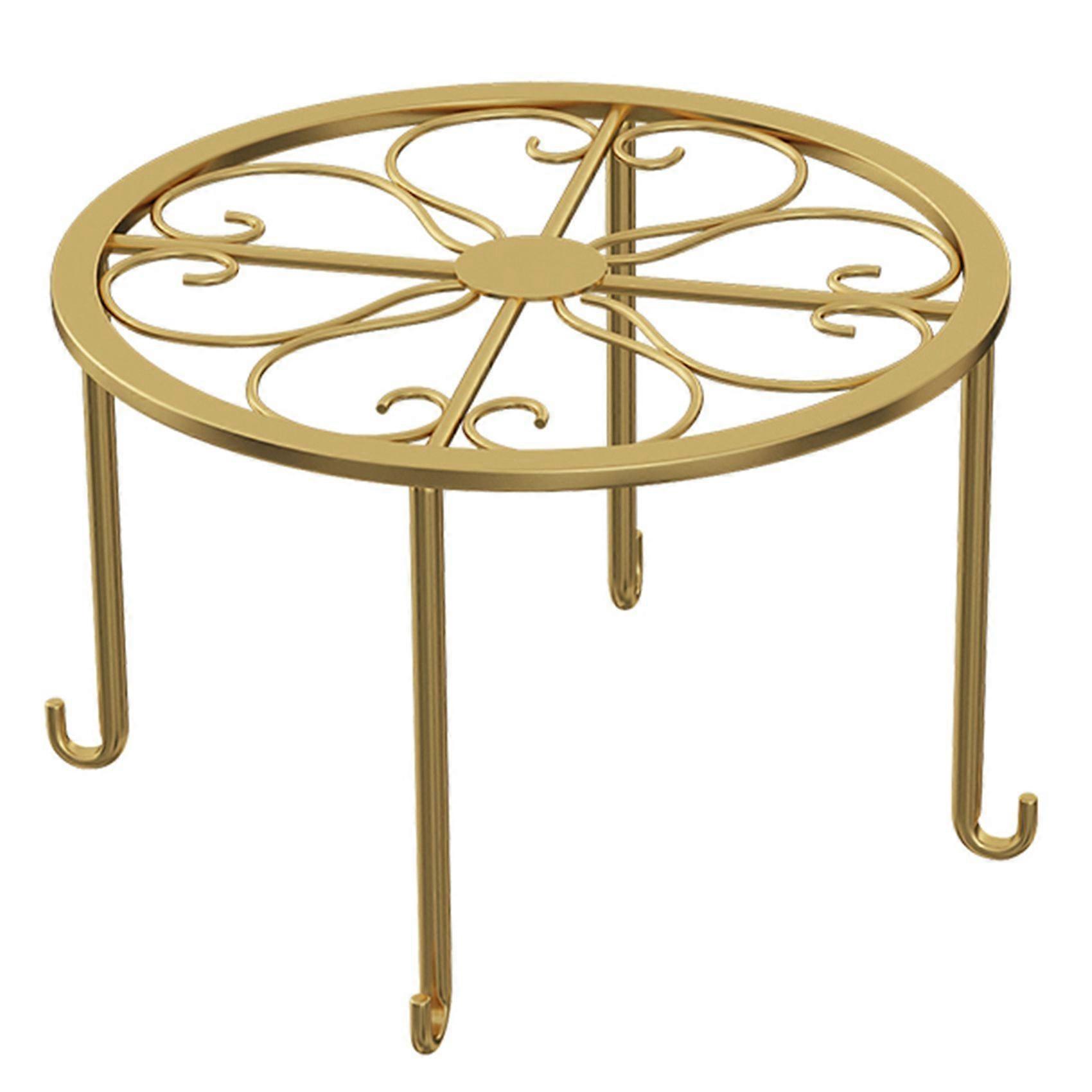 Floor Iron Pot Stand Flower Shelf Holder Garden Shelves Garden Balcony Round Rack Home Decor