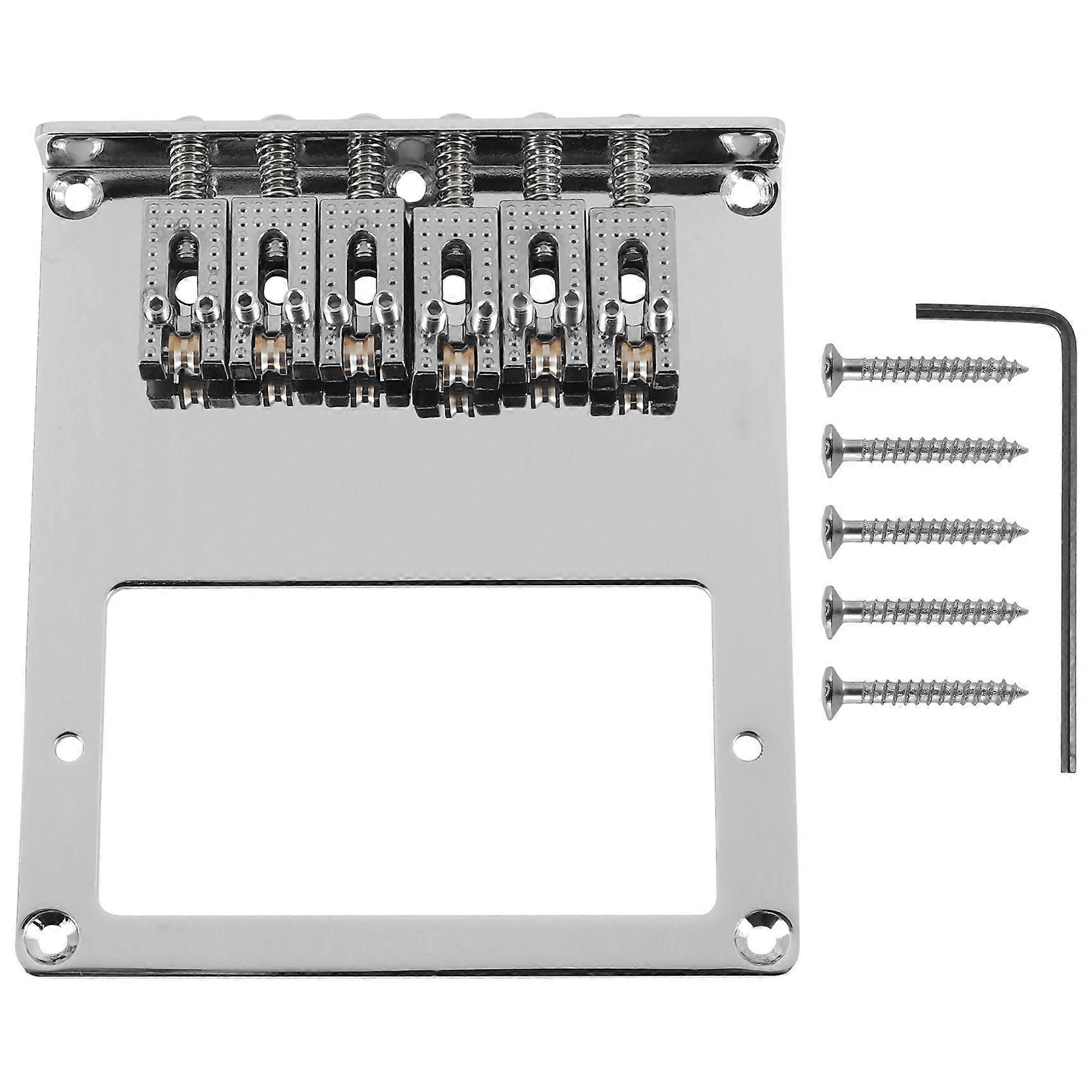 6 Roller Saddle 6 String Humbucker Guitar Bridge for Tele Guitar (Chrome)