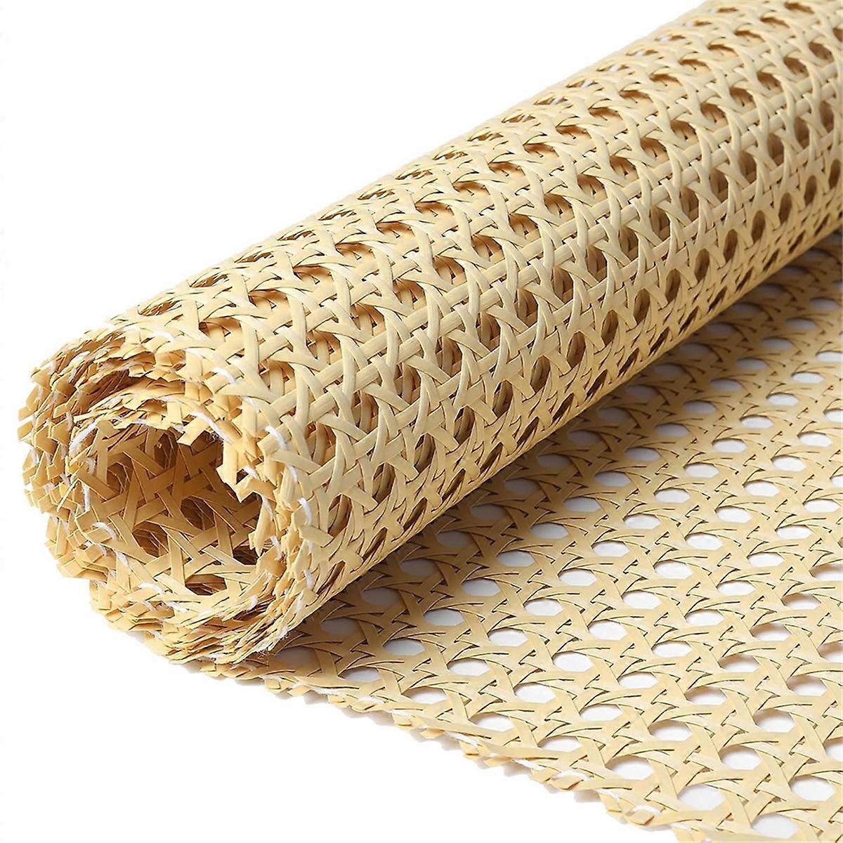 Rattan Webbing Roll, 17.5x40 Inch Woven Open Rattan Mesh PE Cane Webbing for DIY Home Decor Project