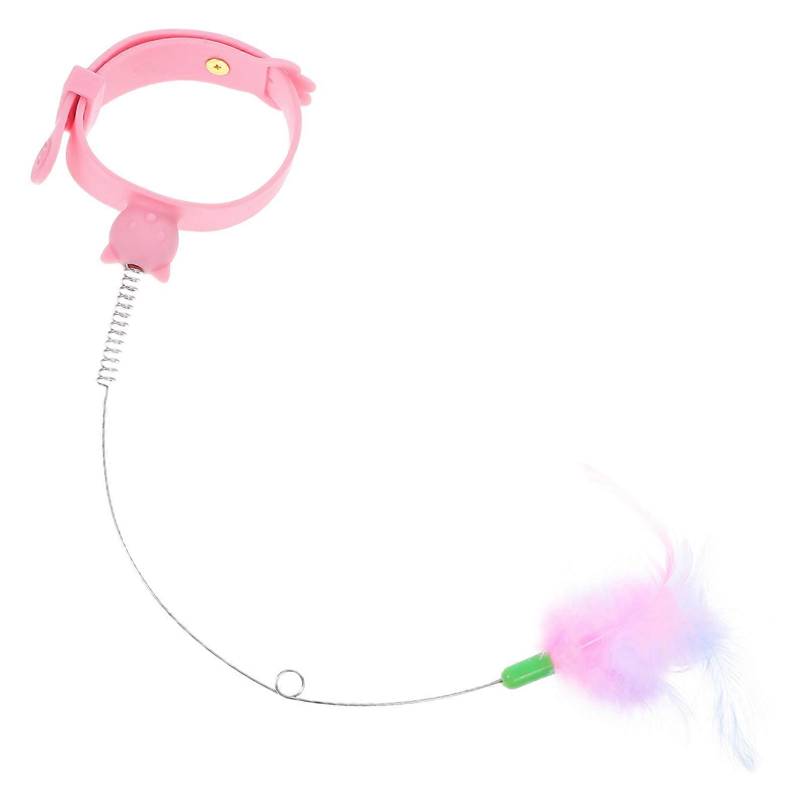 Pink Adjustable Silicone Cat Collar with Bell for Playful Kitten Fun 1 Piece