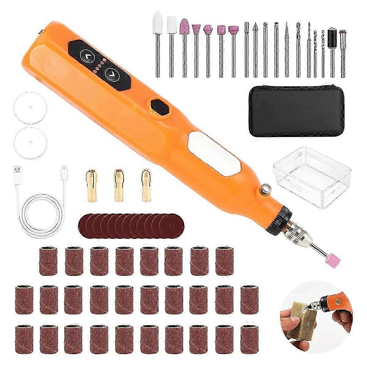 Mini Engraving Pen Kit: Cordless Rotary Tool with USB Charging, 5 Speed Settings for Sanding, Polishing & Drill