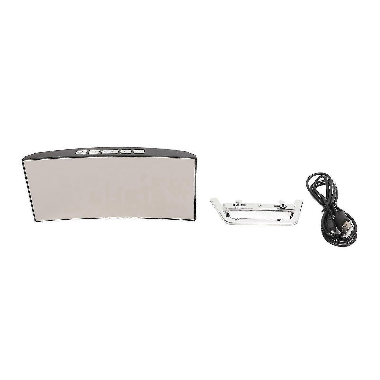 2025 Latest Model Mirror Digital Alarm Clock Temperature Display LED Curved