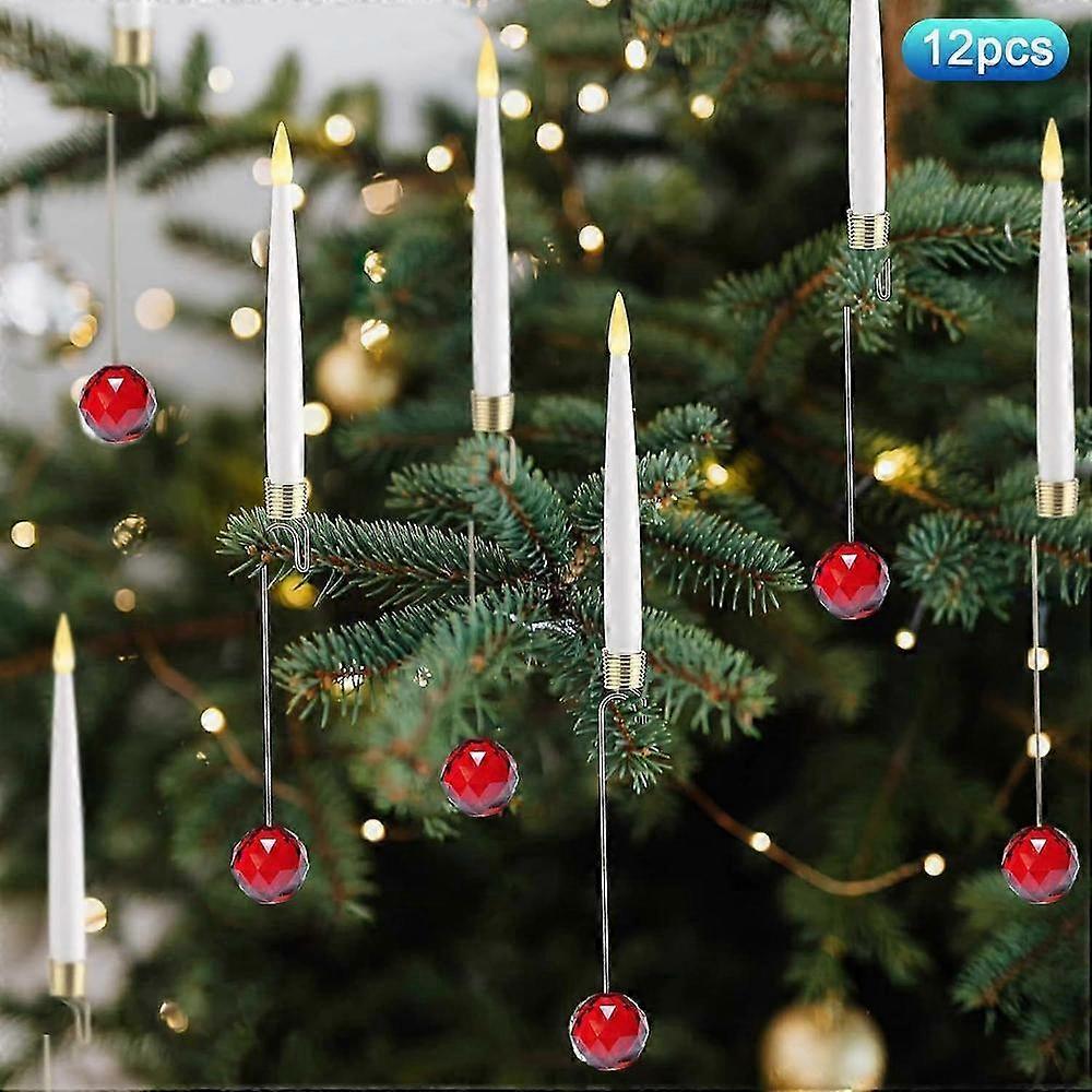 Set of 12 Remote Control LED Christmas Candles for Indoor Tree and Holiday Decor