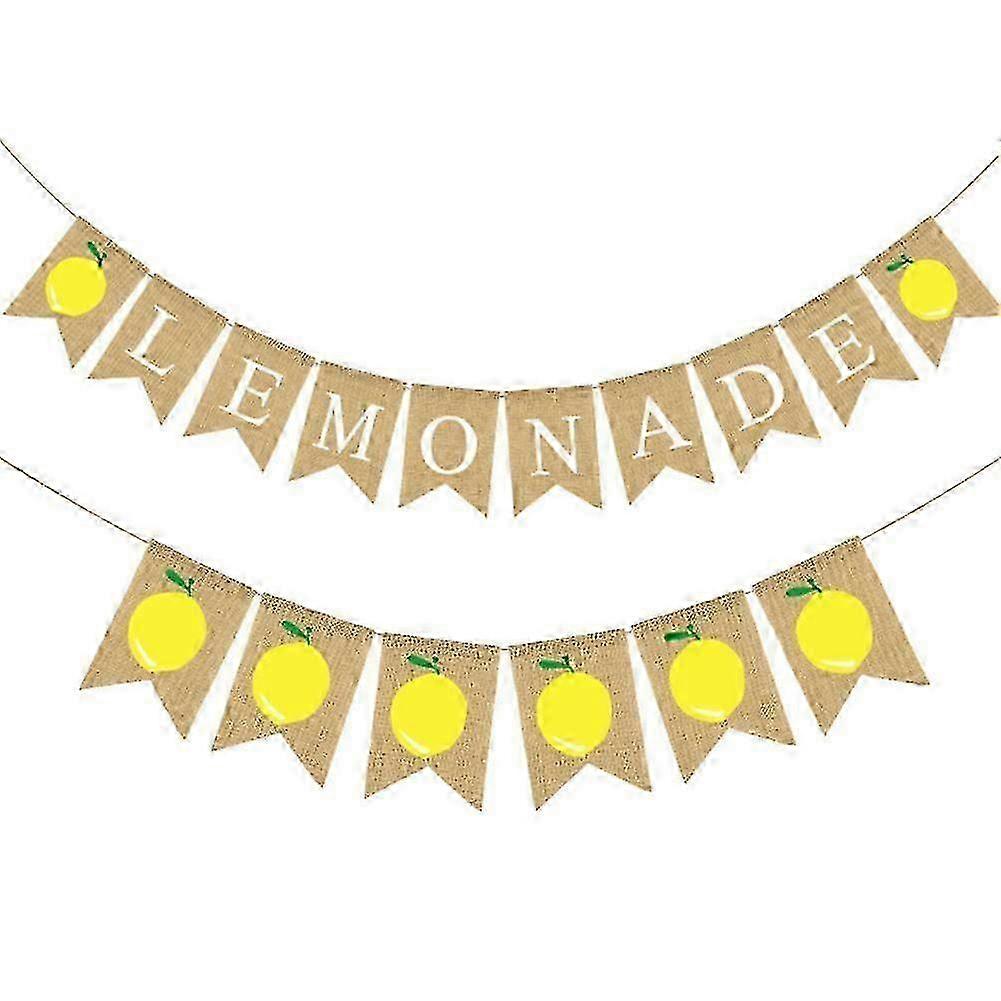 Hawaiian Party Decorations Colorful LEMONADE Lemon Linen Tailcoat Flag