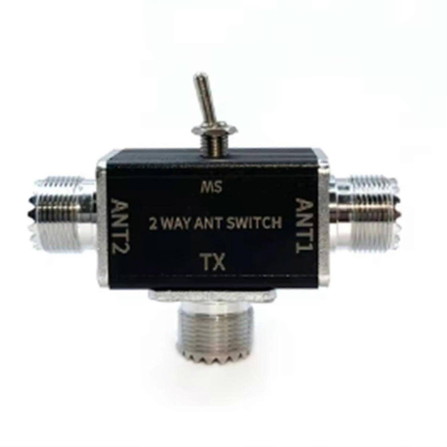 2-Way Manual Coaxial Antenna Switch - 1 Input & 2 Outputs, Rotary Switch with OFF/Ground Protection, BNC Connector