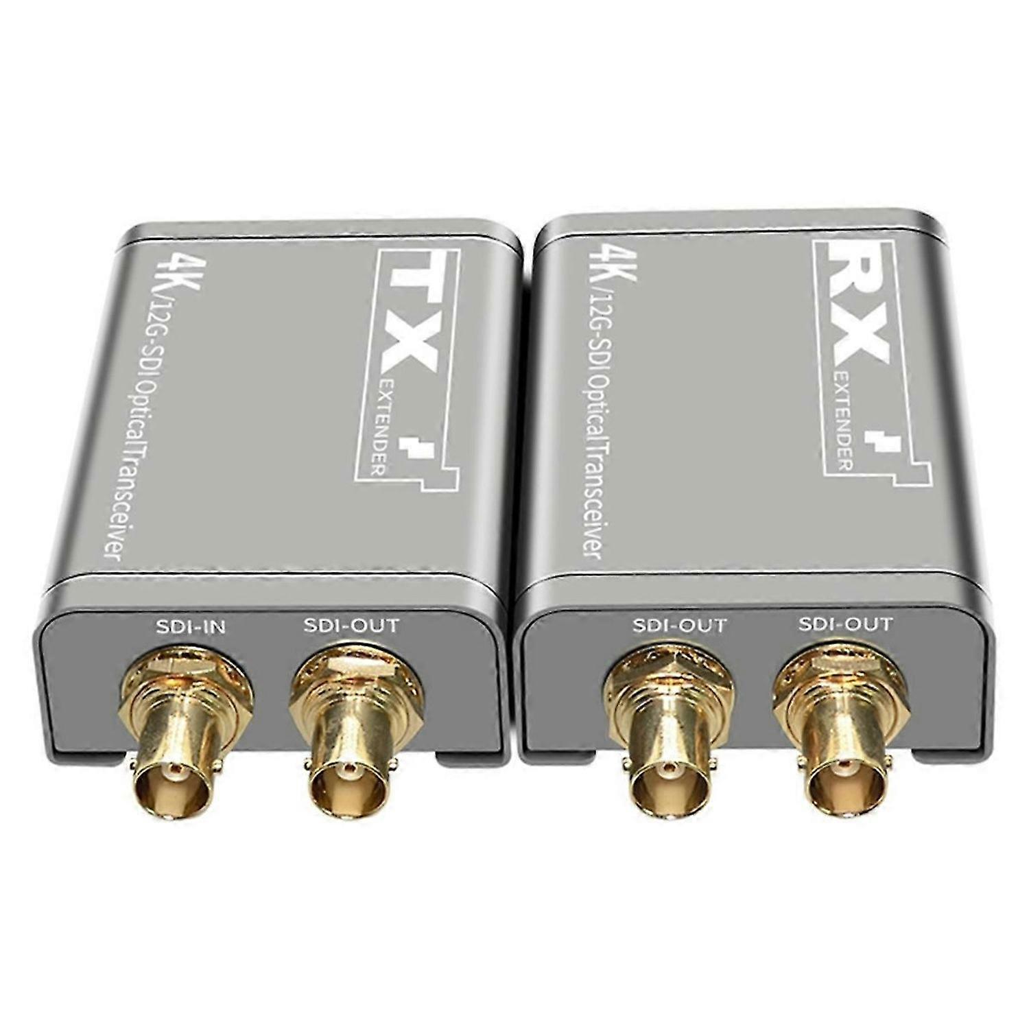 Single Fiber LC Transmitter and Receiver, SDI Fiber Optic Extender, 20km, Singlemode, 12G, 4K EU PLUG