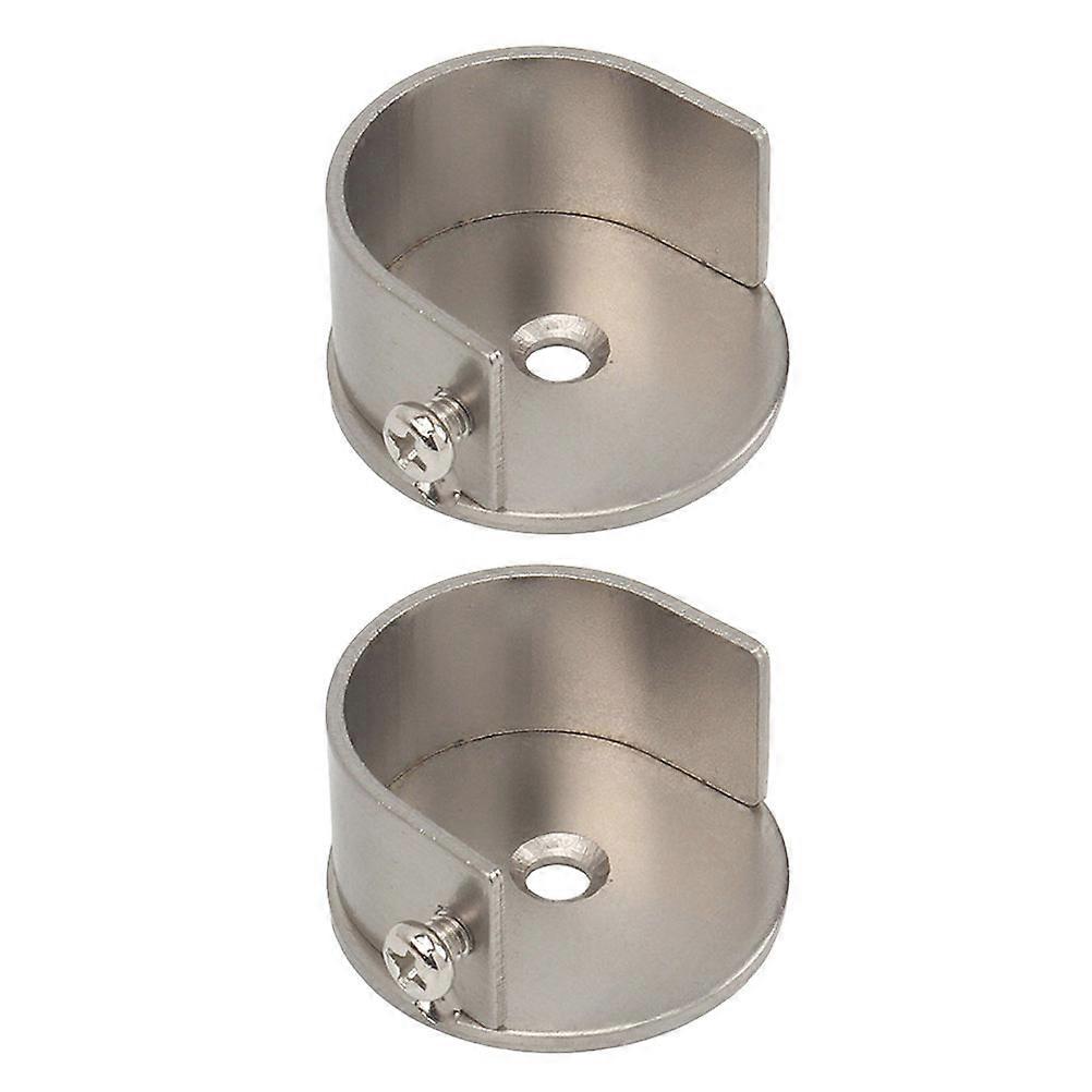 Curtain Rod Bracket Silver Double Rod Support for Window Dressing 8Pcs