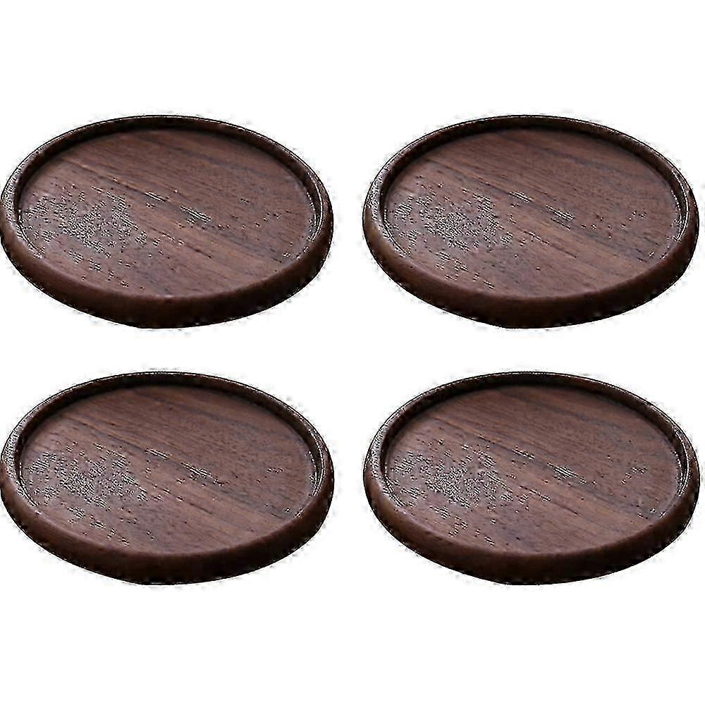 Absorbent Acacia Wood Coasters for Drinks with Non-Slip Base