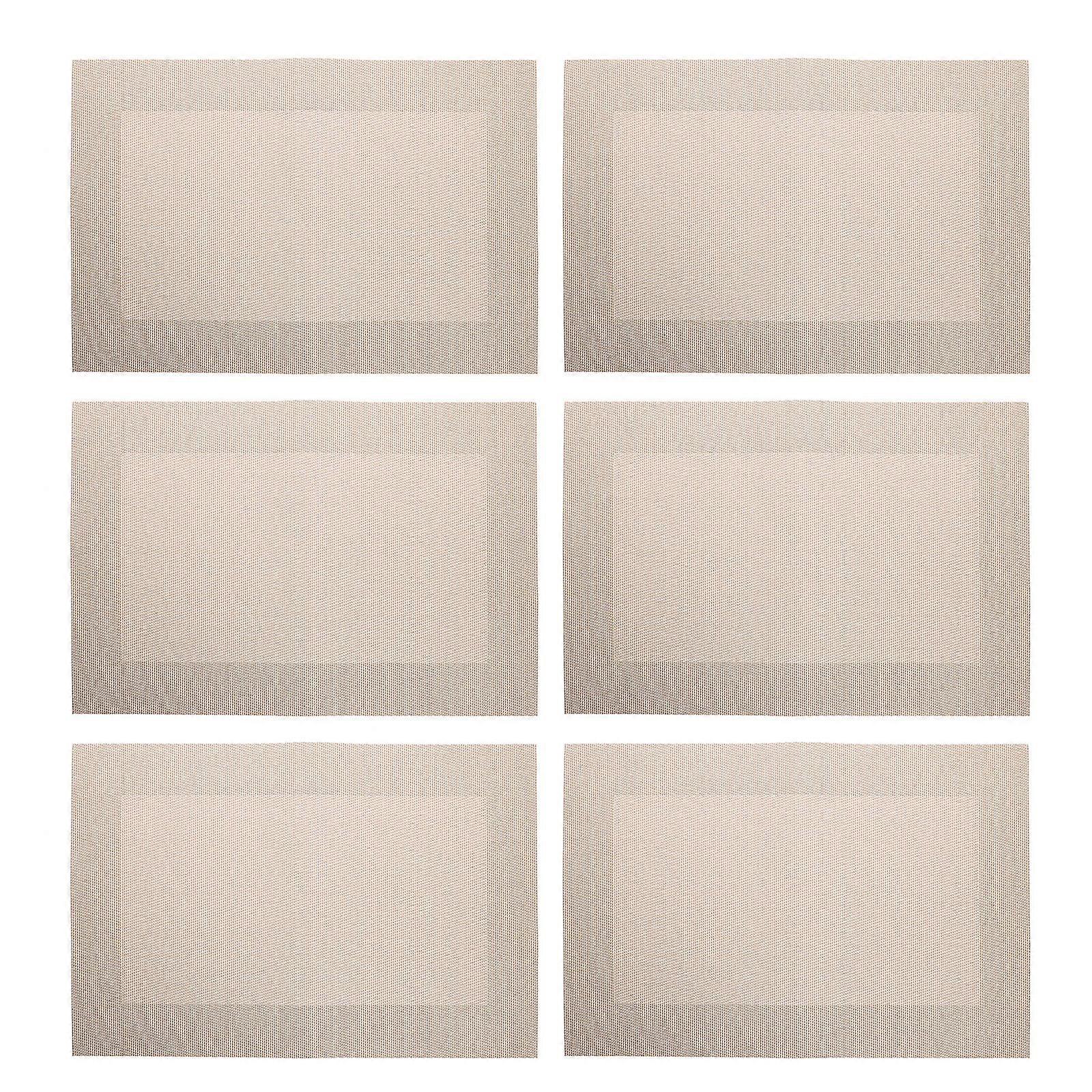 Woven Placements Heat Insulation Rectangular Place Mat for Cup Use 6Pcs