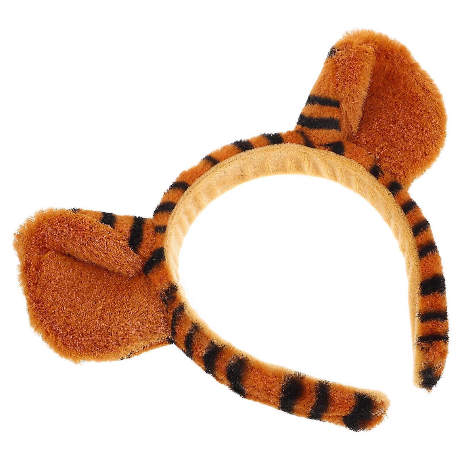 Tiger Ear Headband for Hair Use 5Pcs Plush Animal Ears for Zoo Party