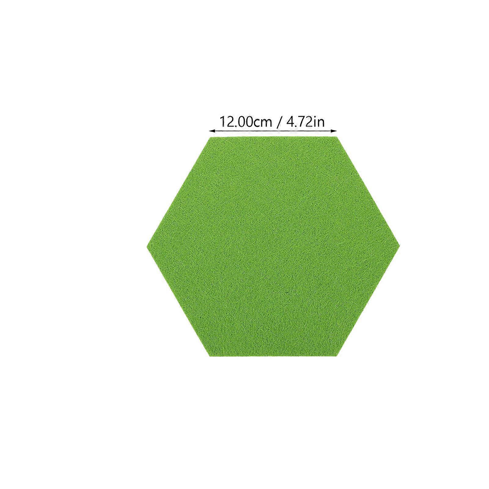 Green Hexagon Felt Bulletin Boards for Home Use 24Pcs Felt Wall Tiles