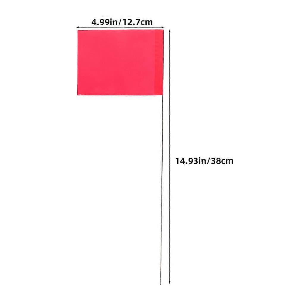 Garden Marking Flags Triangular Flags for Decoration 100Pcs Red
