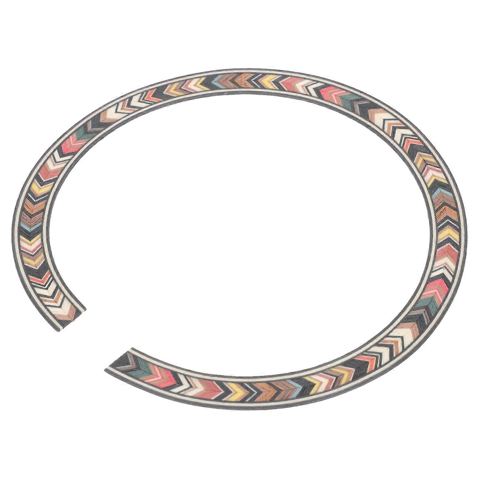Wooden Sound Hole Rosette for Guitar Use 2Pcs Solid Veneer Inlay Stickers