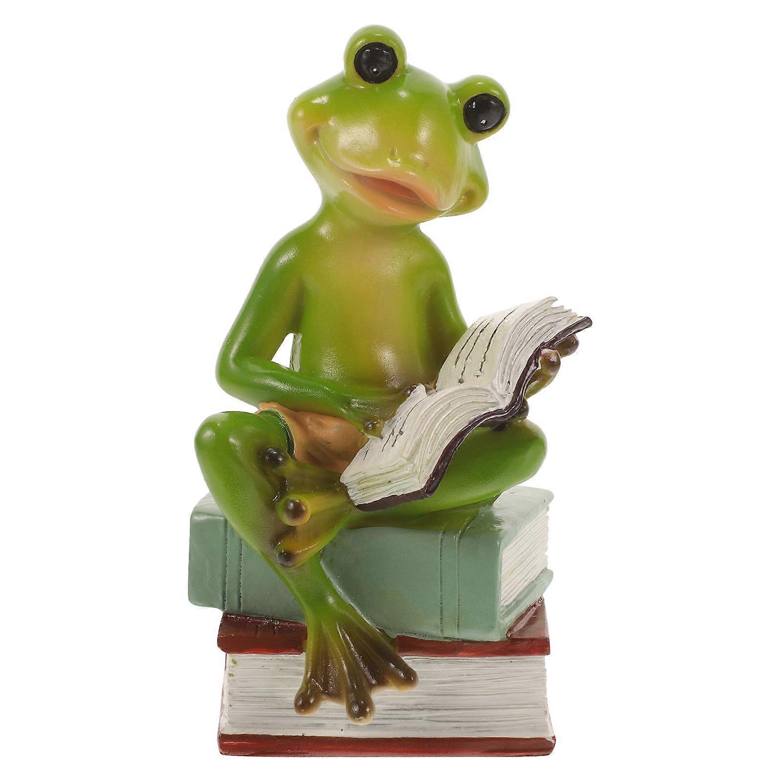 Landscape Creation Frog Ornament Countertop Sitting Frog Resin Multi 1Set