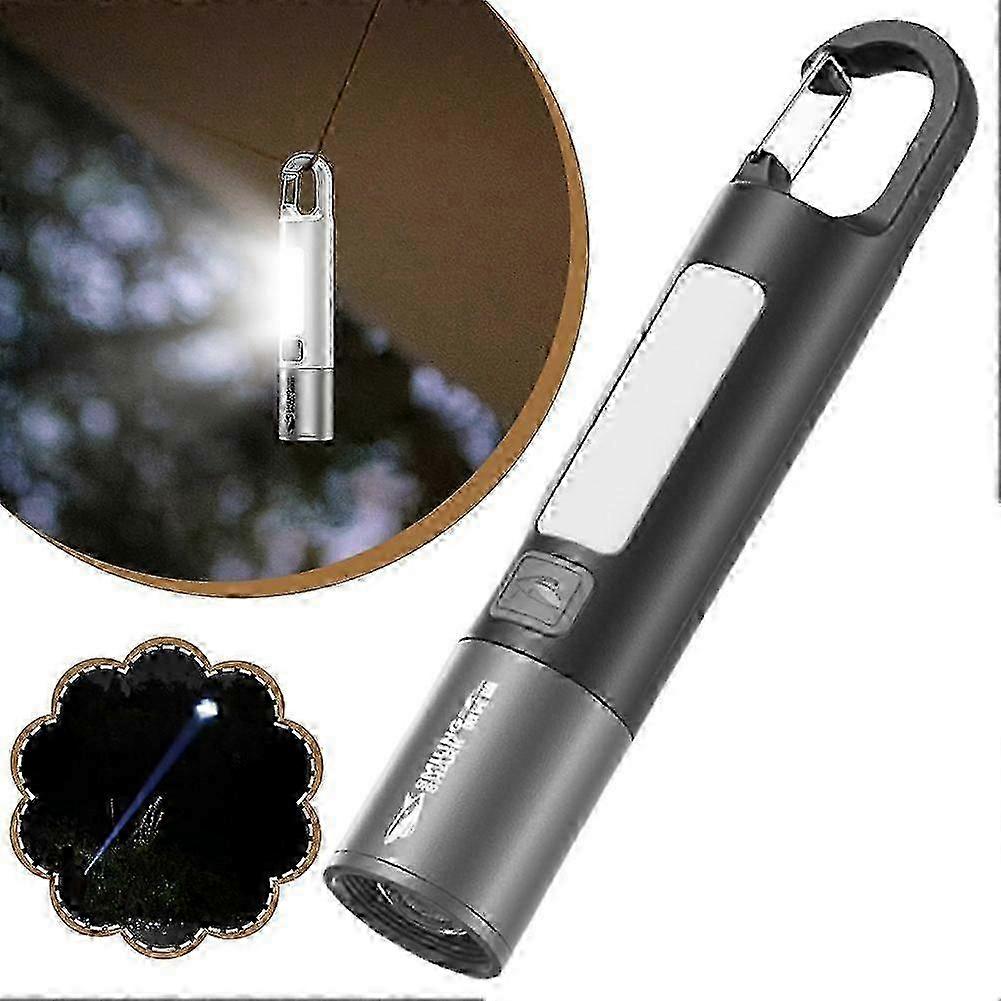 LED Flashlight Telescopic Zoom Torch Light With Hook Camping Light USB