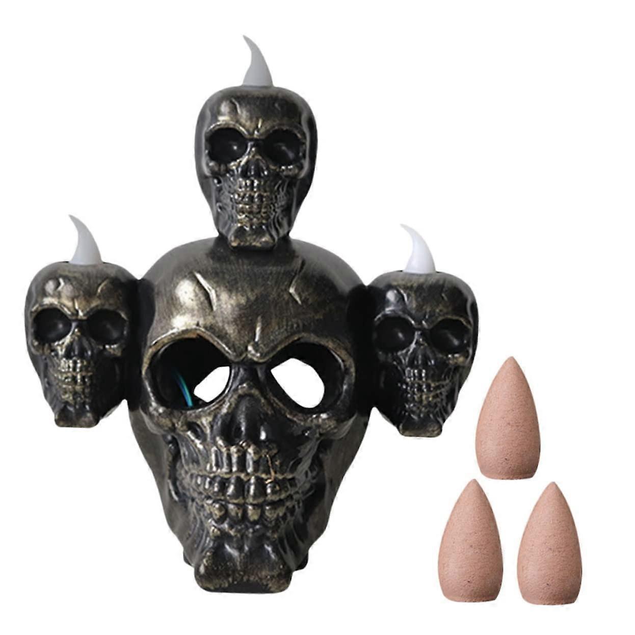 Skull Lamp LED Aromatherapy Decorative Light For Halloween Horror Decor, Resin Skull, USB Powered, Dimmable
