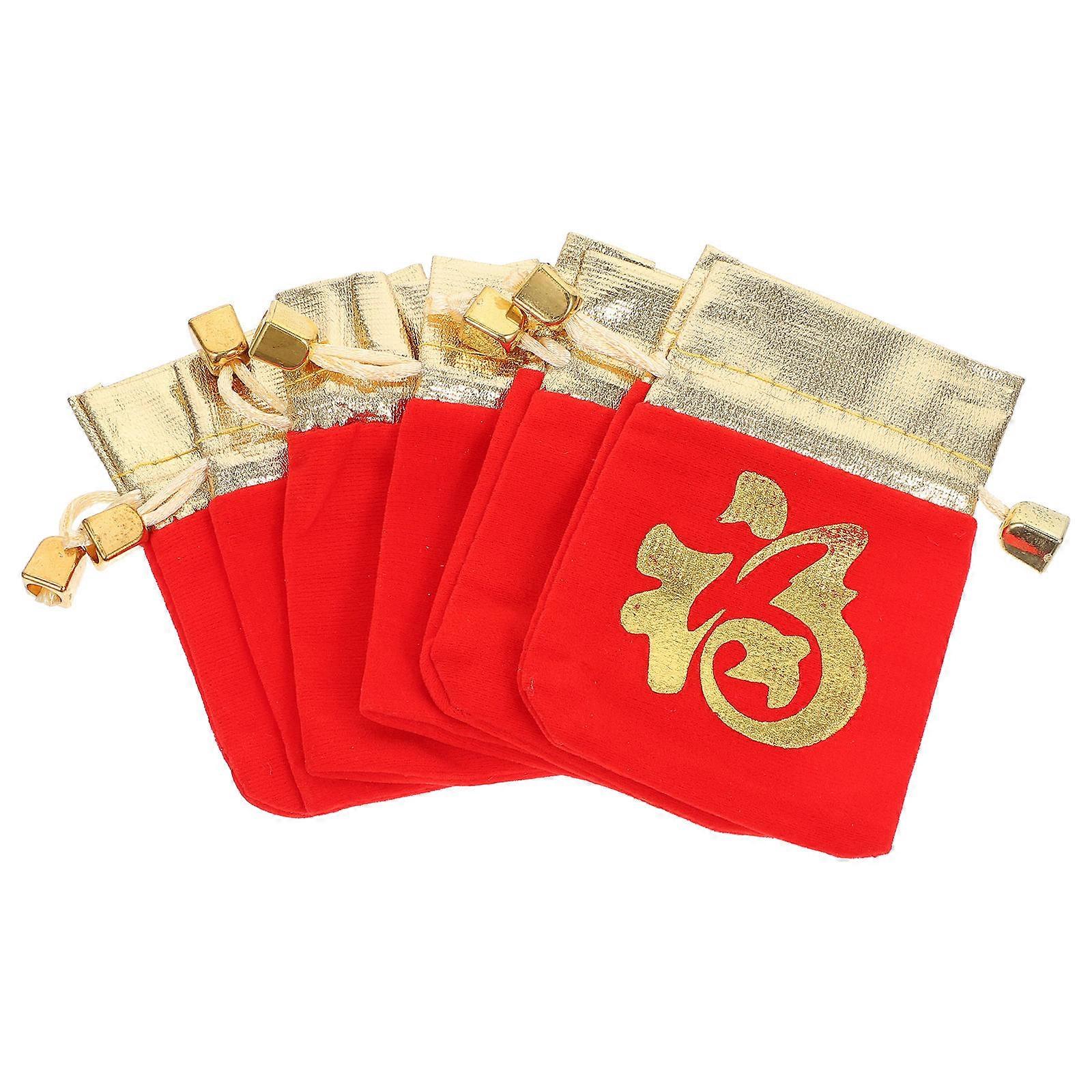 Fu Character Drawstring Bags Storage Bags for Candy 6Pcs Combo