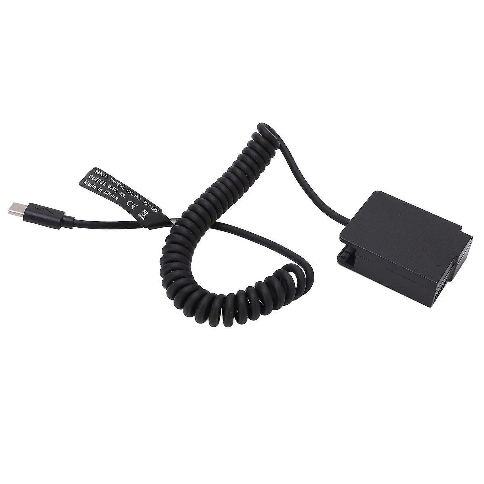 Type C DMWDCC8 Full Decoded Dummy Battery Pack Coupler Adapter with Flexible Spring Cable for G5 Camera