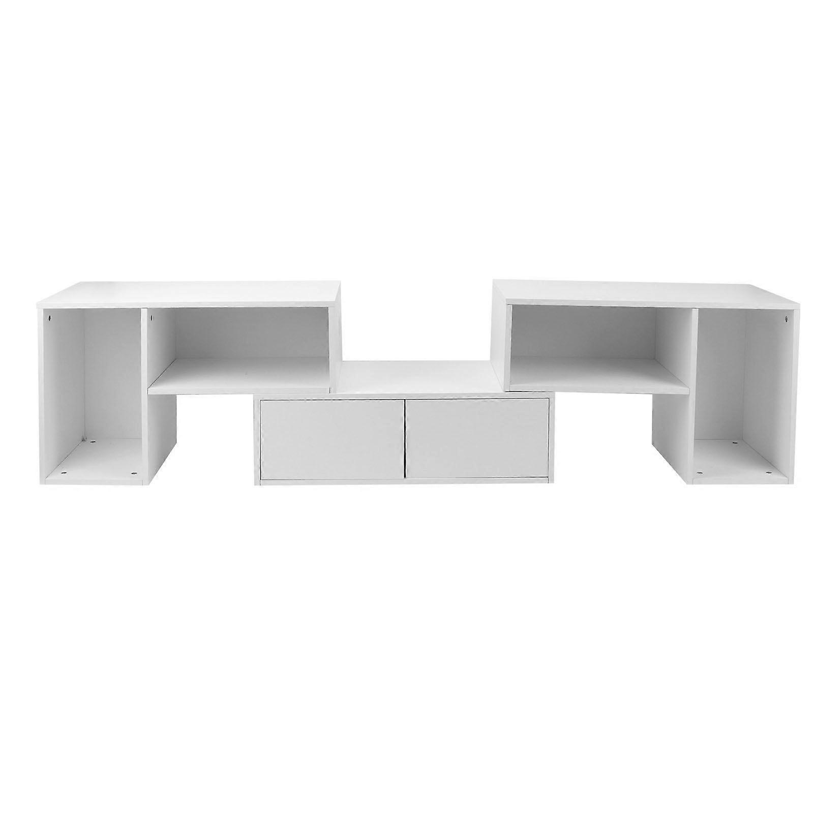 TV Cabinet Stand with LED Light Drawer Modern Adequate Capacity Adjustable for Living Room Bedroom