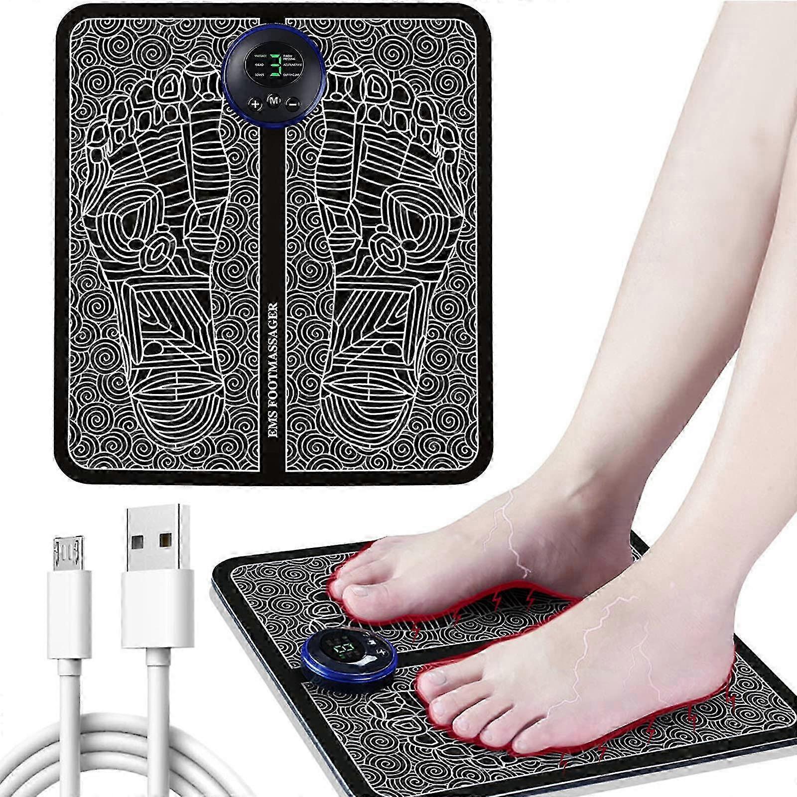 EMS Foot Massager Mat Pad Portable Rechargeable Massage Folding USB Home Use 2025