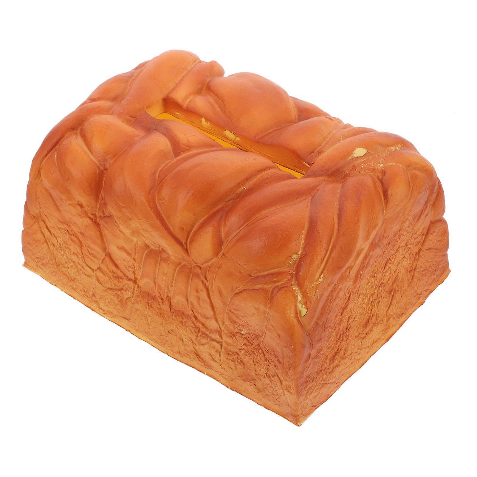 Tissue Box Holder Loaf Bread for Car Use Brown Sponge 2Pcs Set