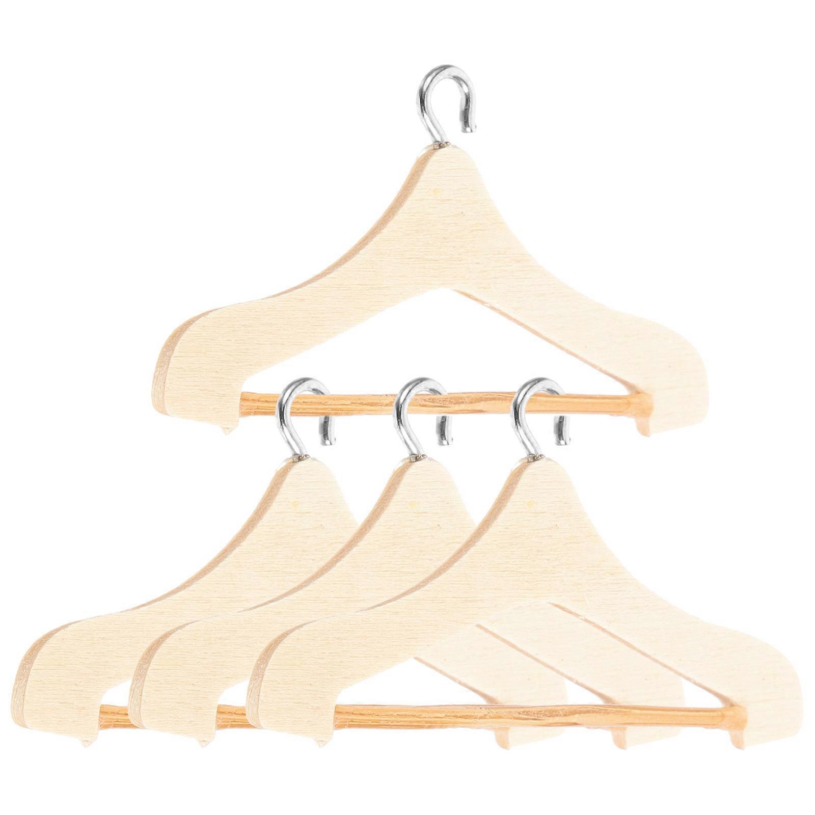 Mini Doll Clothes Hangers Wooden Doll Closet Hangers 16Pcs