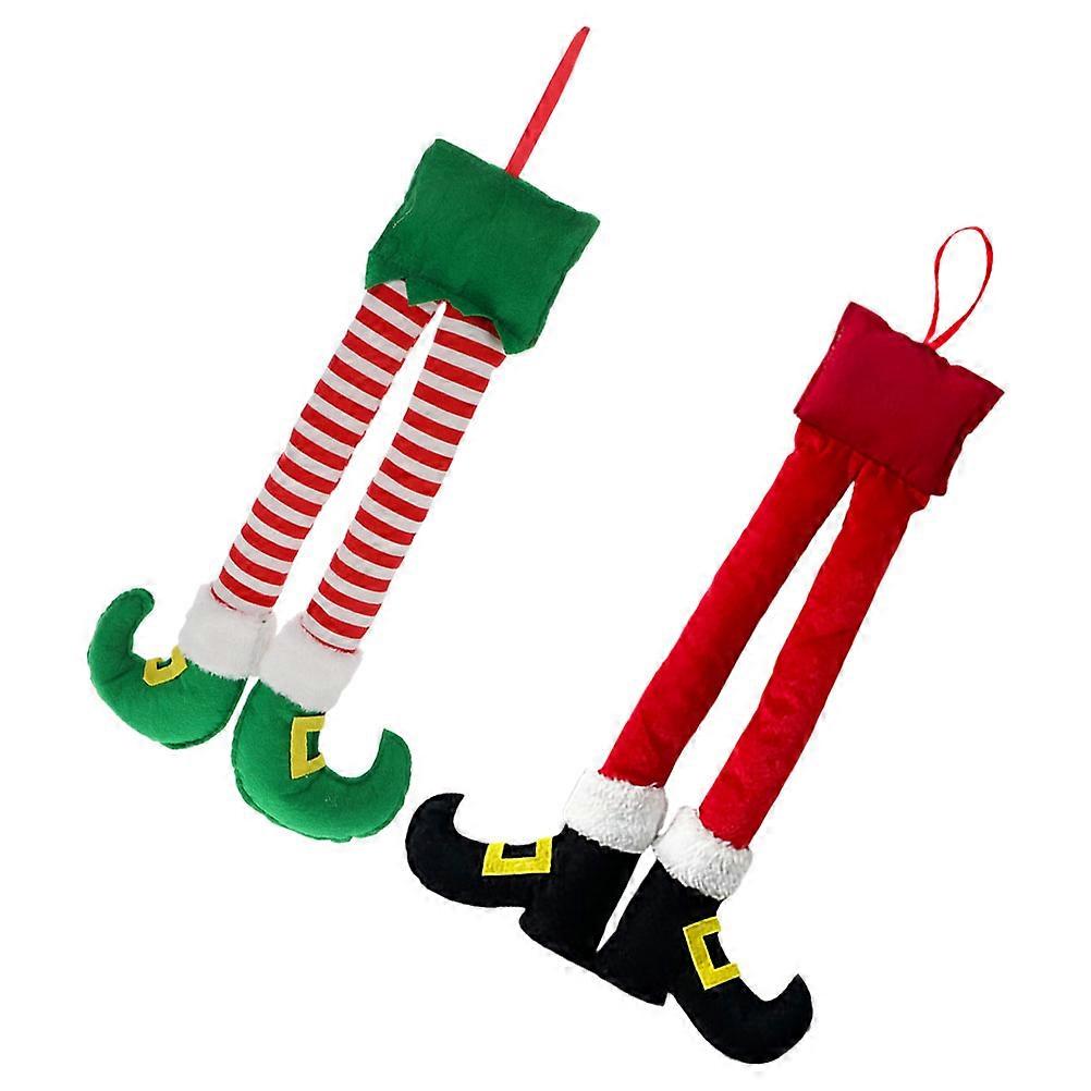 Xmas Tree Hanging Decorations Elf Leg Ornaments for 4Pcs Holiday Use