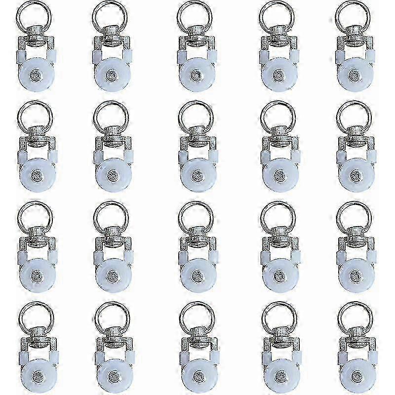 Wheel pulley set for curtain rails - 20 metal sliding hooks 2025