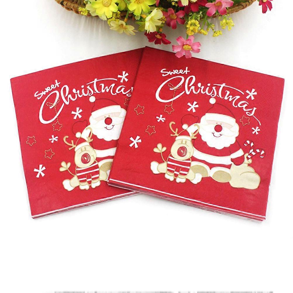 Tissue Napkins Santa Claus Design for Party Use 20Pcs Christmas Set