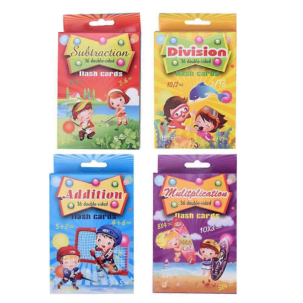 Educational Flash Cards Math Set for Kids Helping Multiplication and Division 12Sets