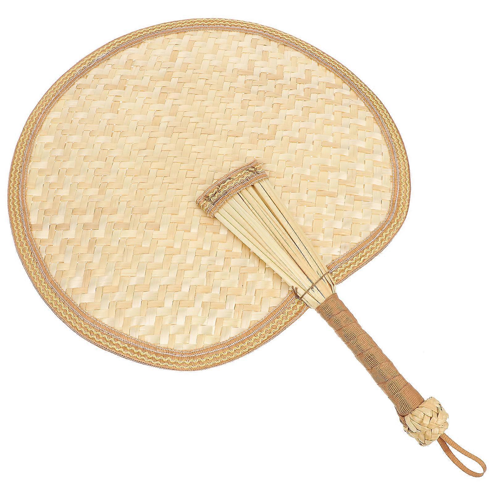 Wheat Straw Fan Summer Handmade Fan 4Pcs Woven Cooling Handheld Fans